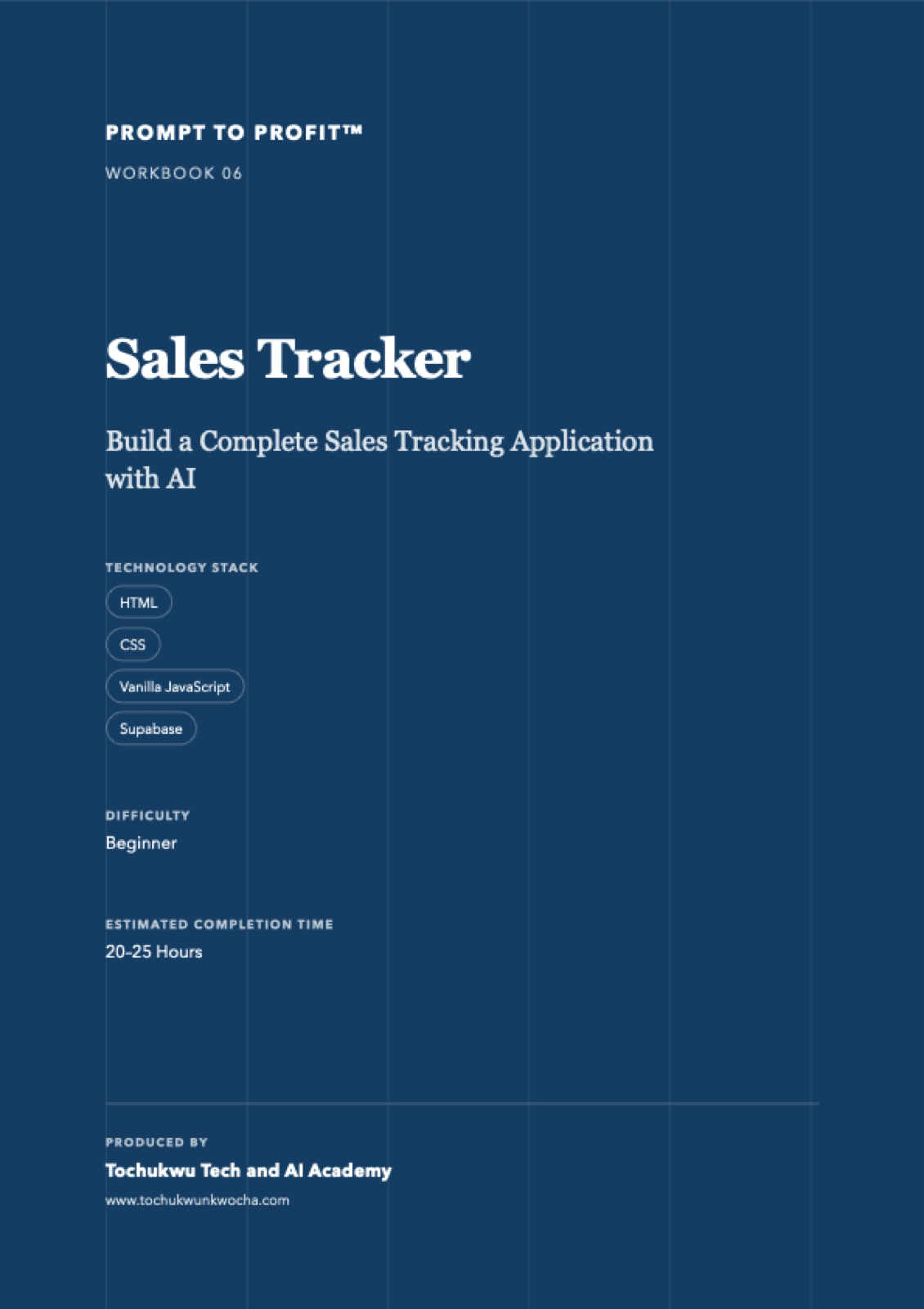 Sales Tracker workbook cover