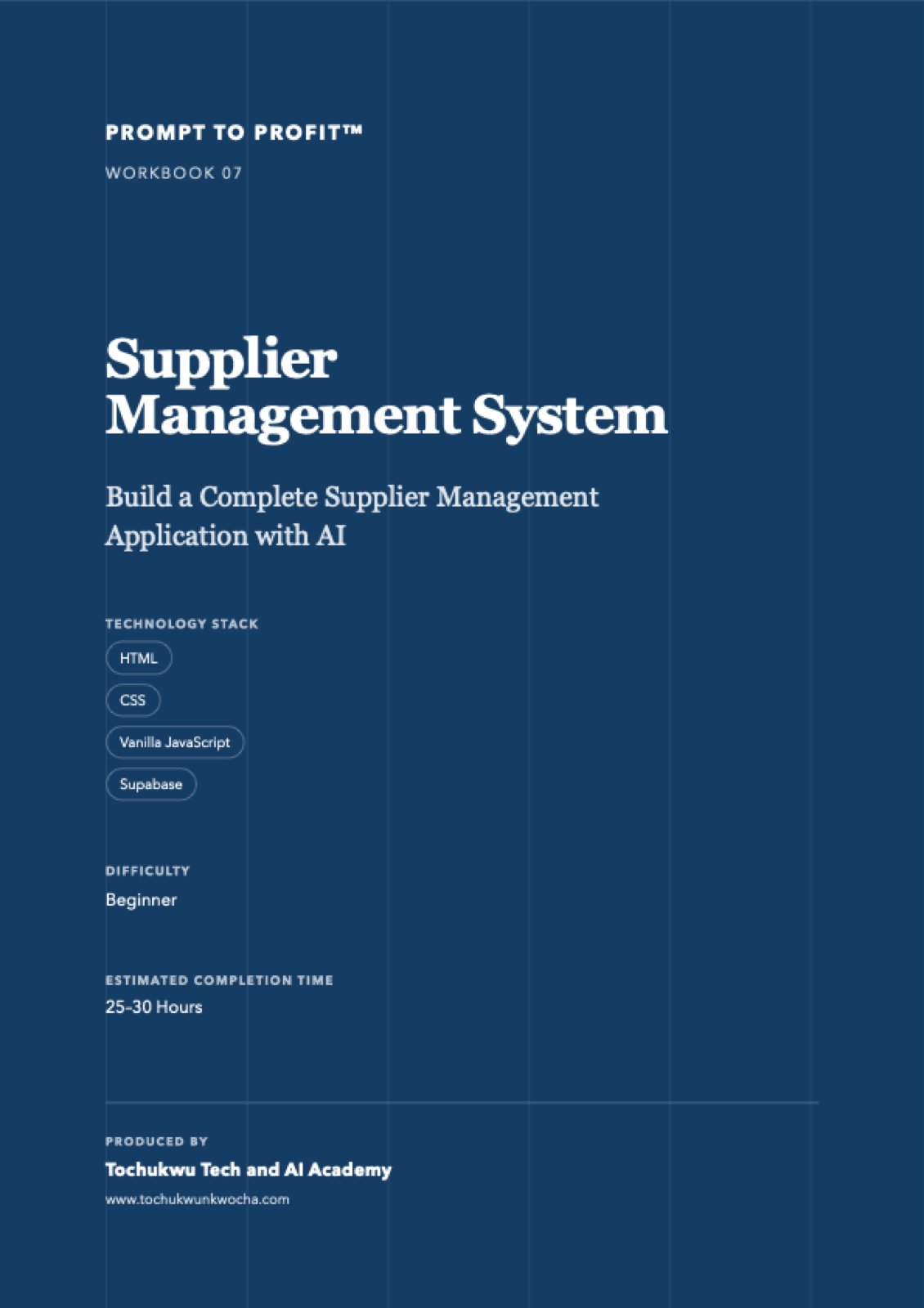 Supplier Management System workbook cover