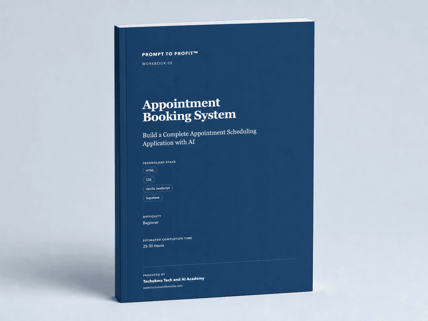 Appointment Booking System workbook mockup