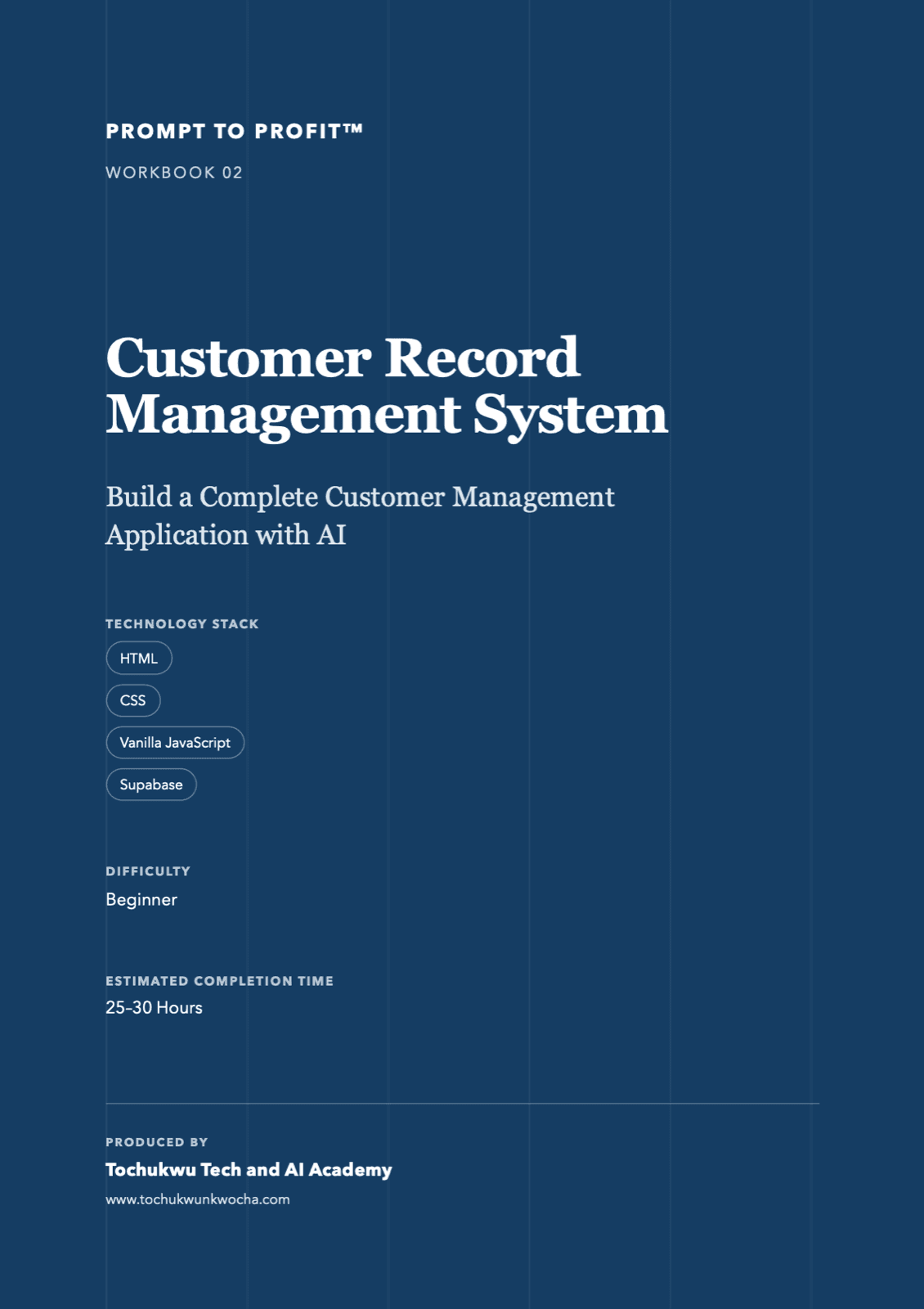 Customer Record Management System workbook cover